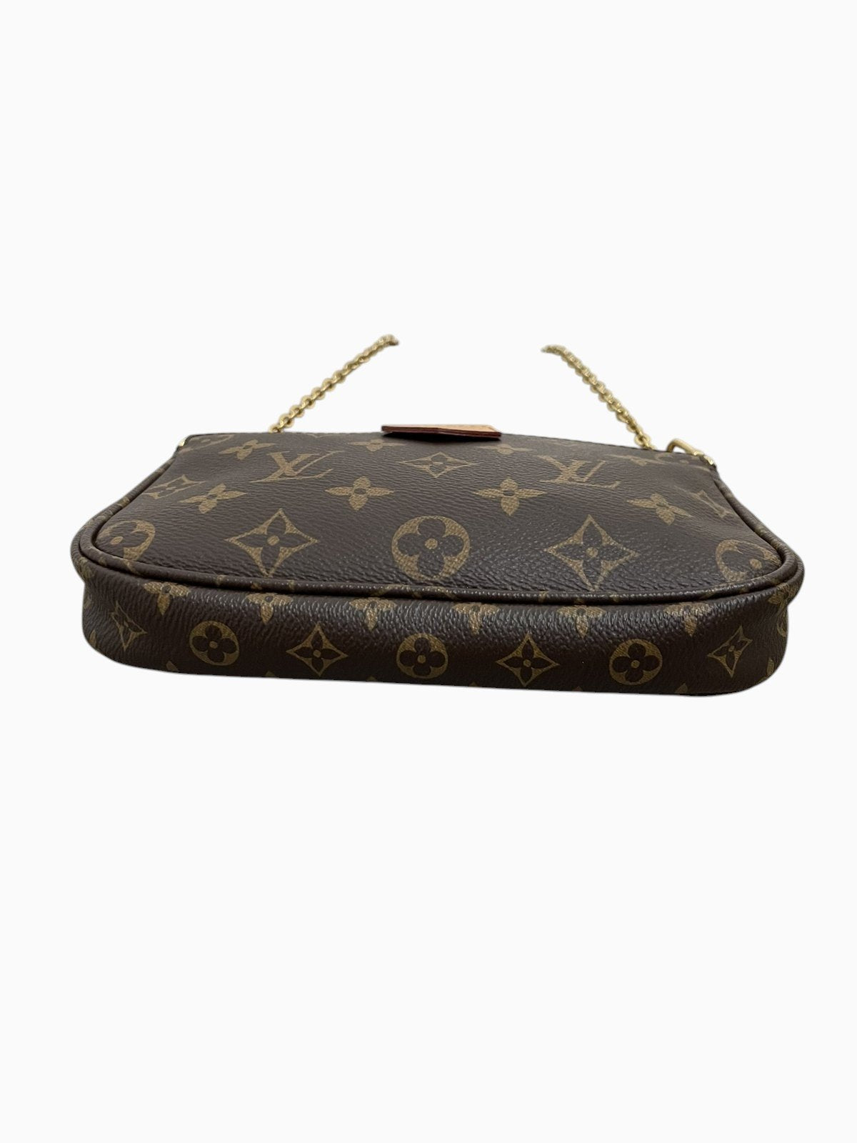 Vista del fondo in tela Monogram della pochette piccola Louis Vuitton