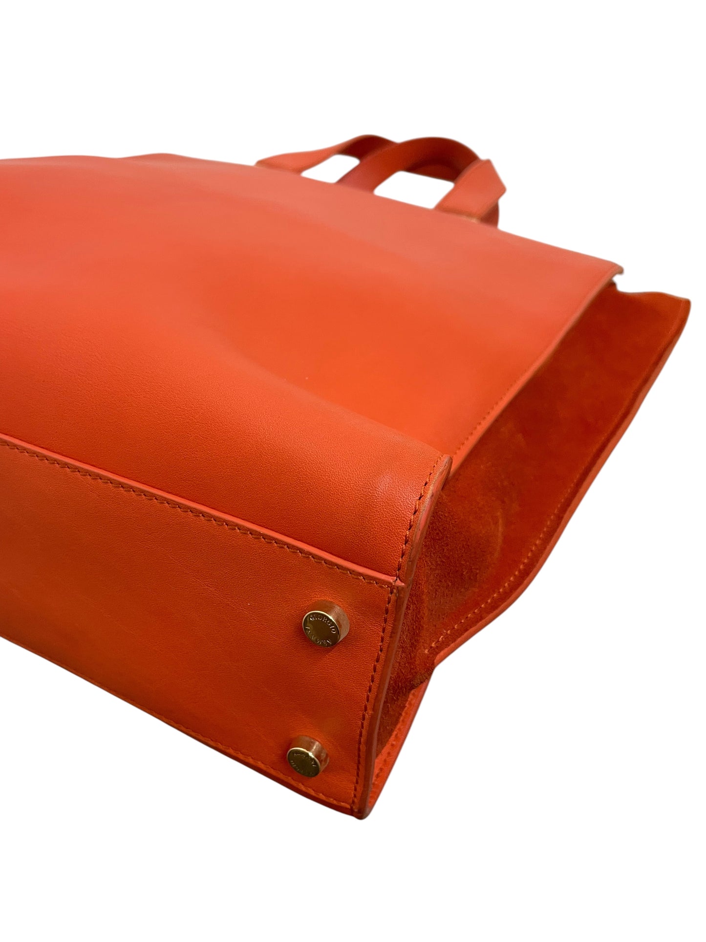 Base shopper Giorgio Armani arancio con viti loggate