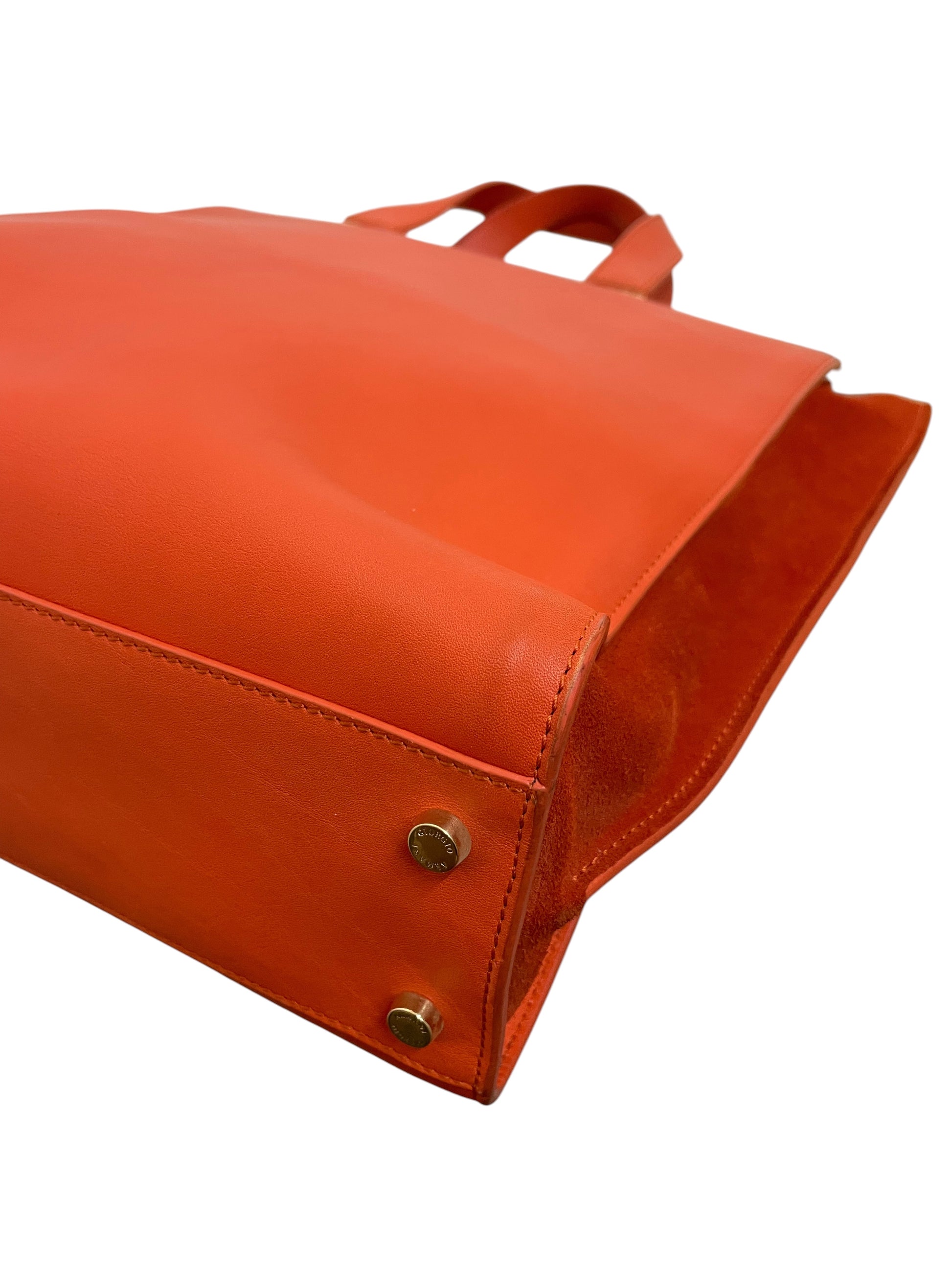 Base shopper Giorgio Armani arancio con viti loggate