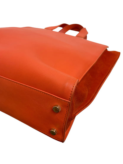 Base shopper Giorgio Armani arancio con viti loggate