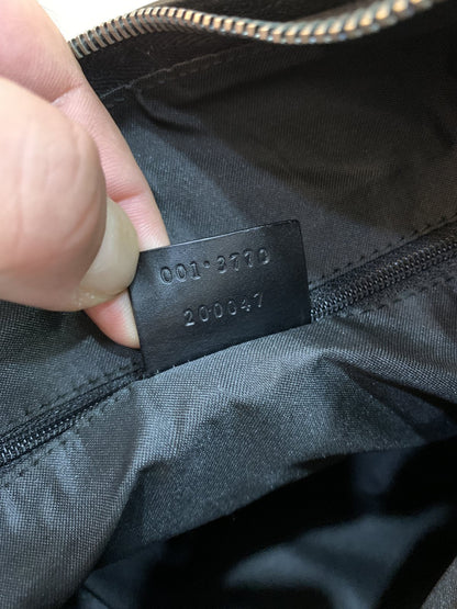 Gucci borsa a spalla in tessuto GG e pelle di colore nera - AgeVintage