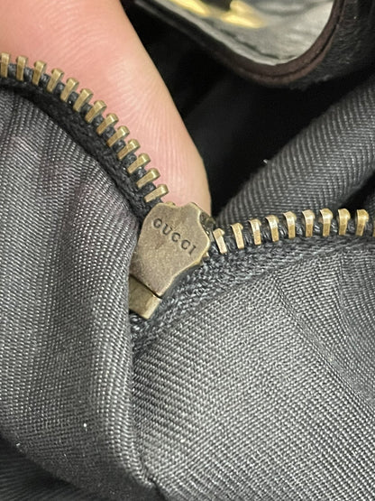 Gucci borsa Interlocking Icon Hobo in Pelle Nera - AgeVintage