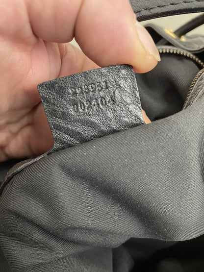 Gucci borsa Interlocking Icon Hobo in Pelle Nera - AgeVintage