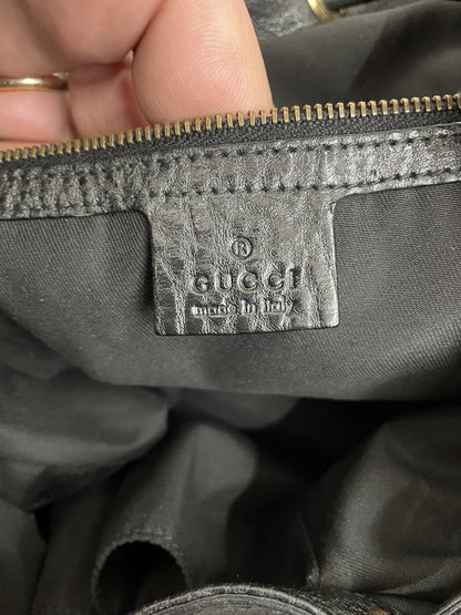 Gucci borsa Interlocking Icon Hobo in Pelle Nera - AgeVintage