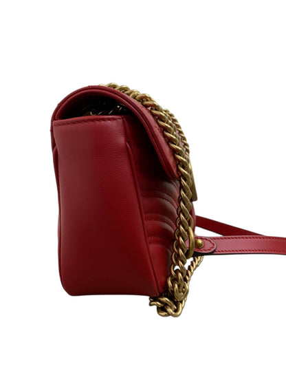 Gucci borsa marmont 26 cm in pelle colore rosso - AgeVintage