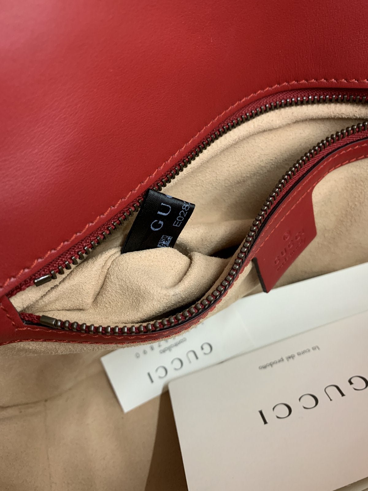 Gucci borsa marmont 26 cm in pelle colore rosso - AgeVintage