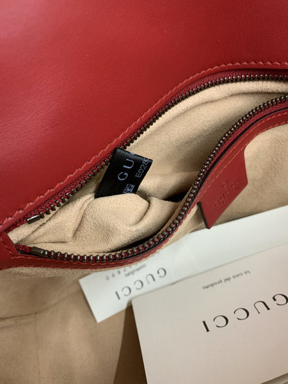 Gucci borsa marmont 26 cm in pelle colore rosso - AgeVintage
