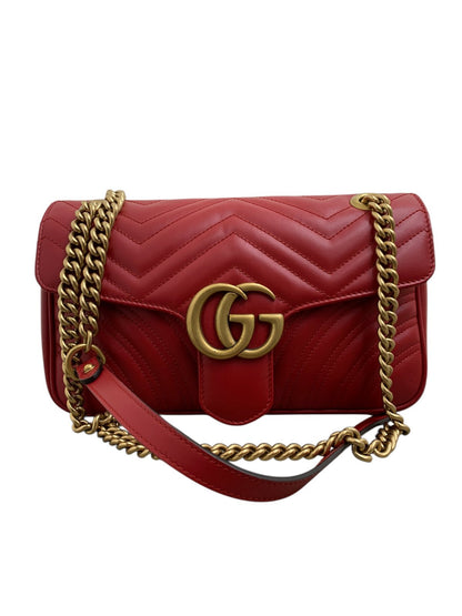 Gucci borsa marmont 26 cm in pelle colore rosso - AgeVintage