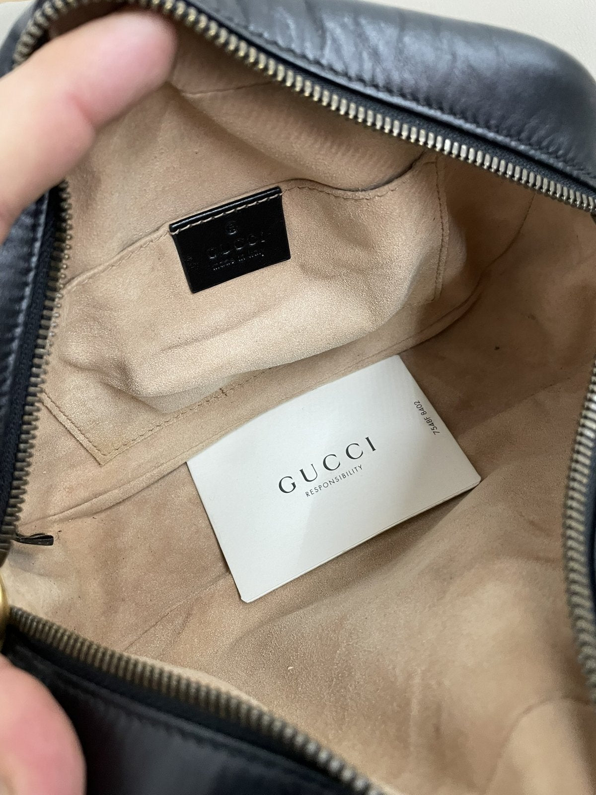 Gucci camera bag 24 cm in pelle colore nera - AgeVintage