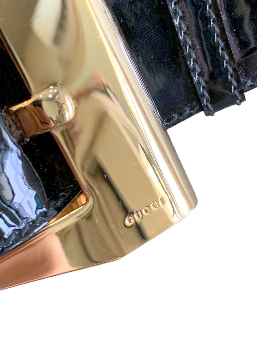 Gucci cintura in pelle lucida misura 85 - AgeVintage