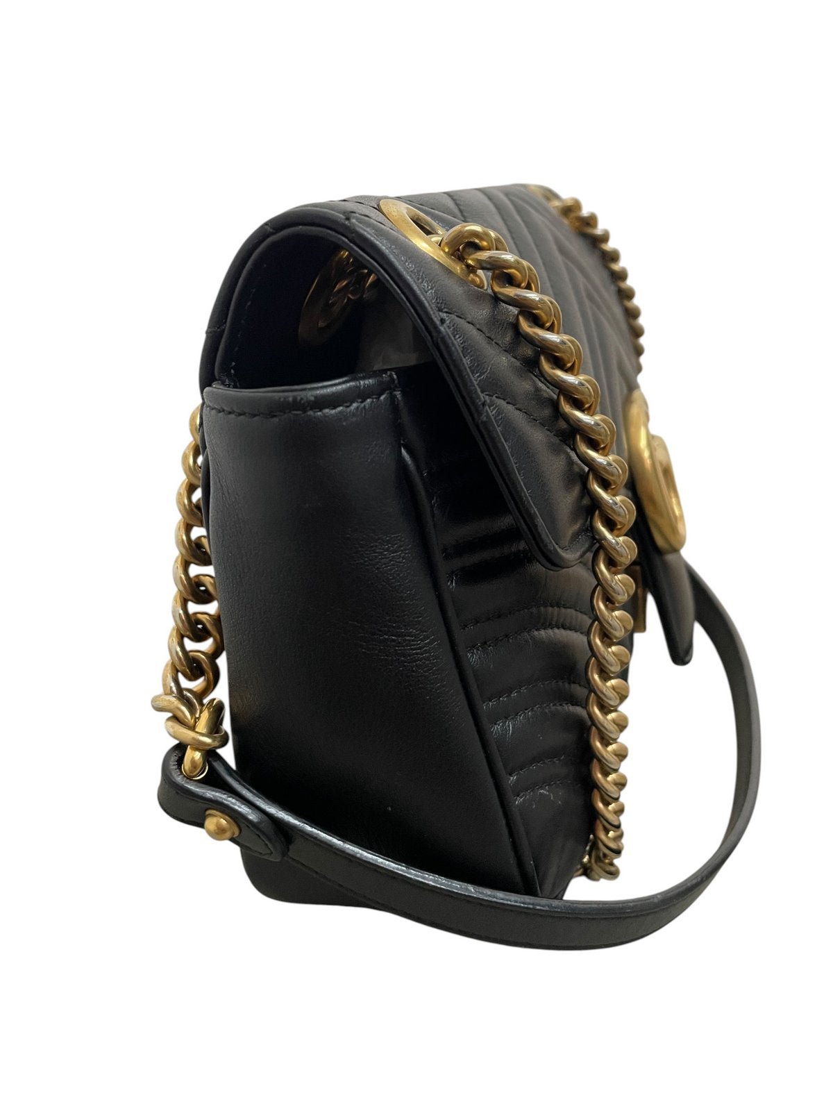 Gucci GG Marmont Small borsa in Pelle Matelassé Nera - AgeVintage