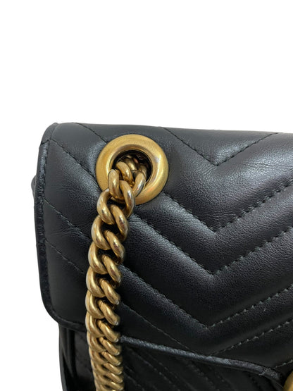 Gucci GG Marmont Small borsa in Pelle Matelassé Nera - AgeVintage