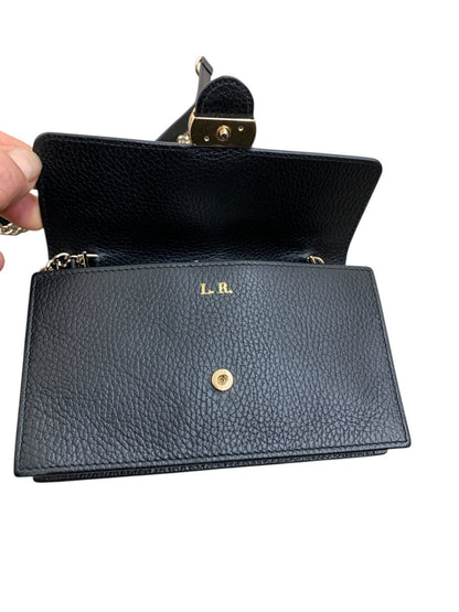 Gucci Interlocking Borsa wallet chain in pelle nera - AgeVintage