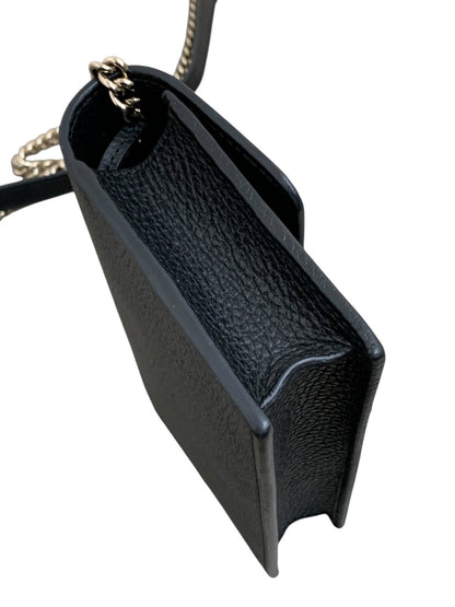 Gucci Interlocking Borsa wallet chain in pelle nera - AgeVintage