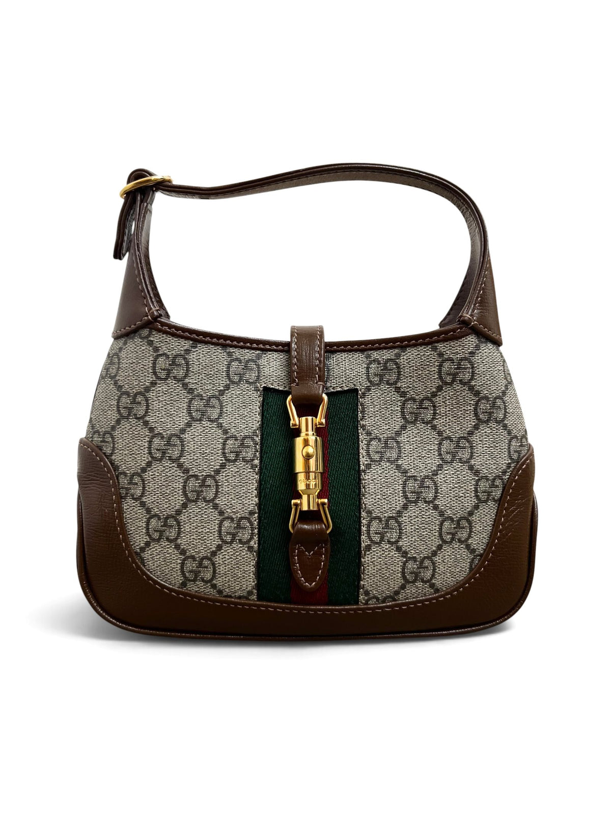 Gucci Jackie 1961 Mini GG Supreme Web Stripe vista frontale