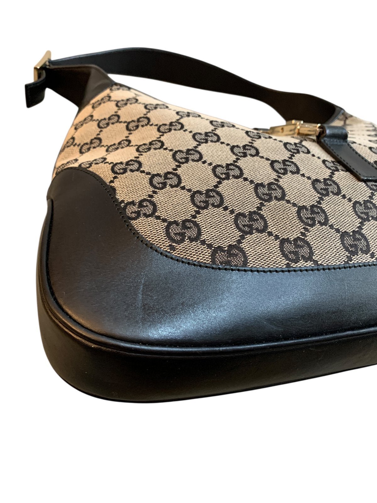 Gucci Jackie vintage in tela e pelle colore nera - AgeVintage