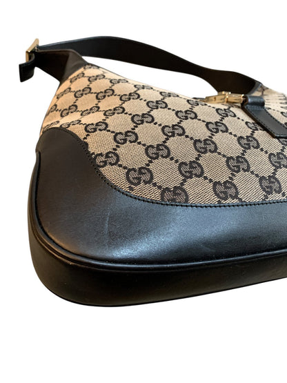 Gucci Jackie vintage in tela e pelle colore nera - AgeVintage