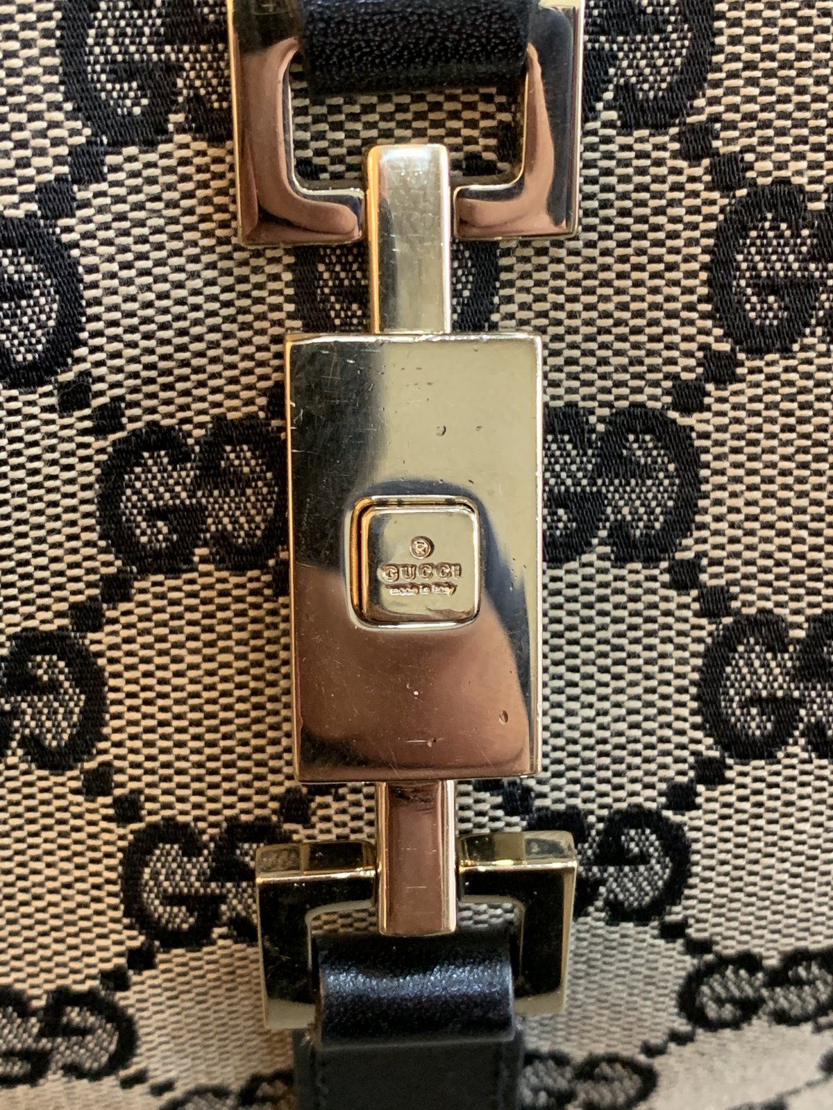 Gucci Jackie vintage in tela e pelle colore nera - AgeVintage