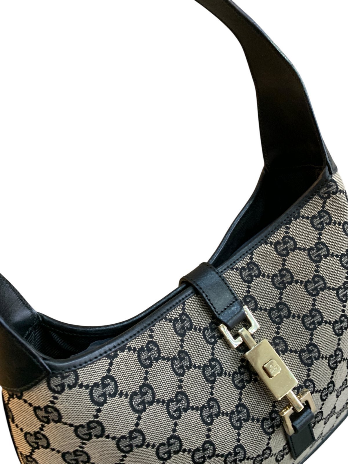 Gucci Jackie vintage in tela e pelle colore nera - AgeVintage