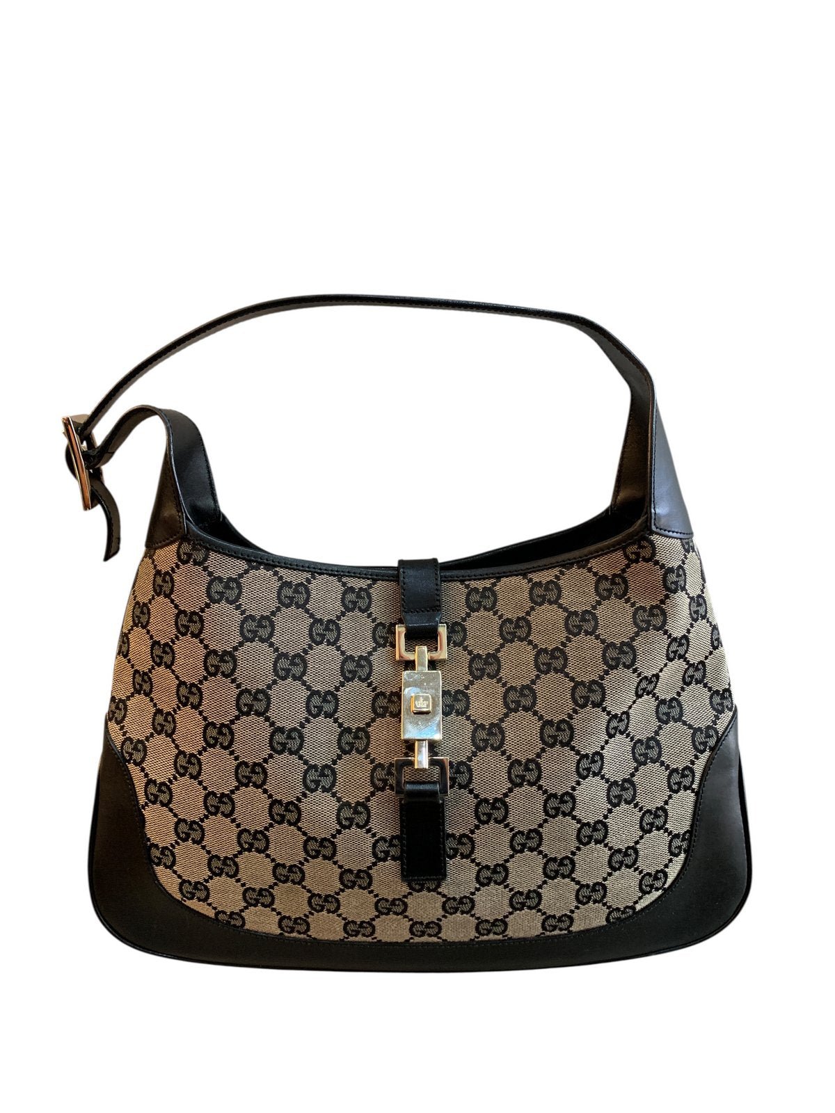 Gucci Jackie vintage in tela e pelle colore nera - AgeVintage