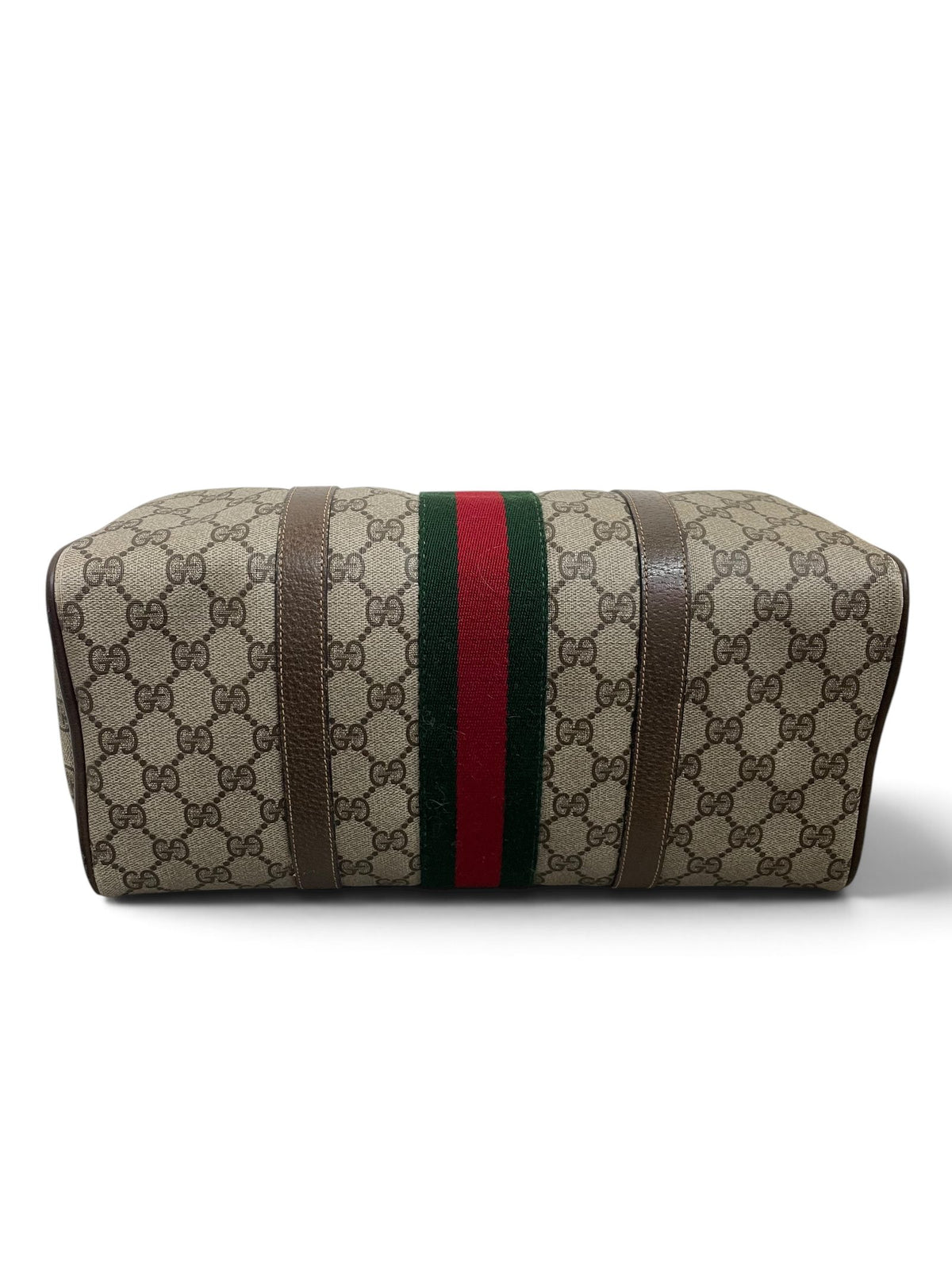 Fondo Gucci Ophidia Boston Bag con Web Stripe verde rossa