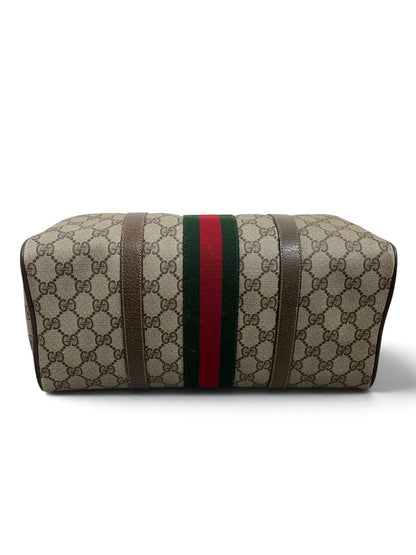Fondo Gucci Ophidia Boston Bag con Web Stripe verde rossa