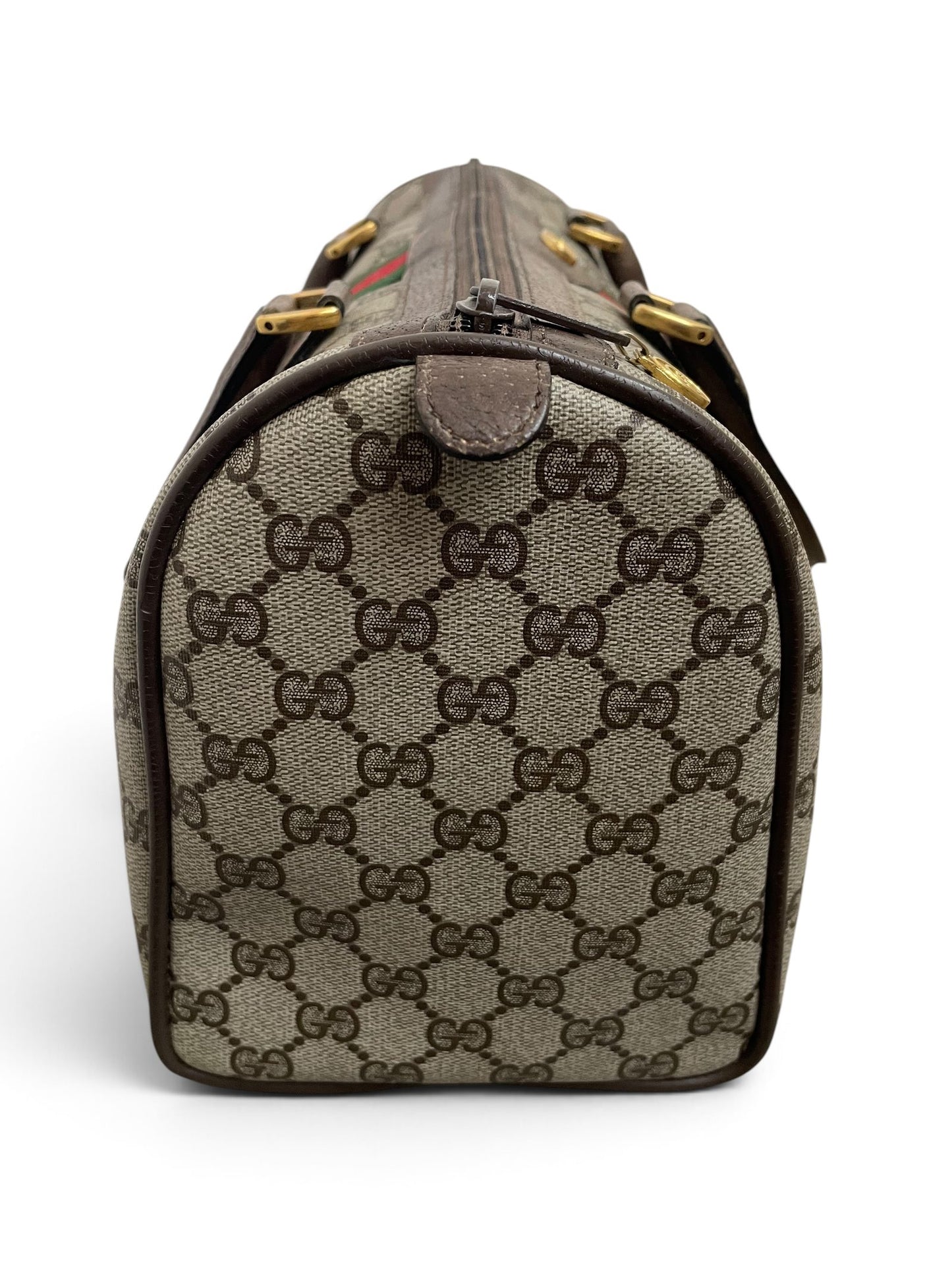 Gucci Ophidia Boston Bag vista laterale destra GG Supreme