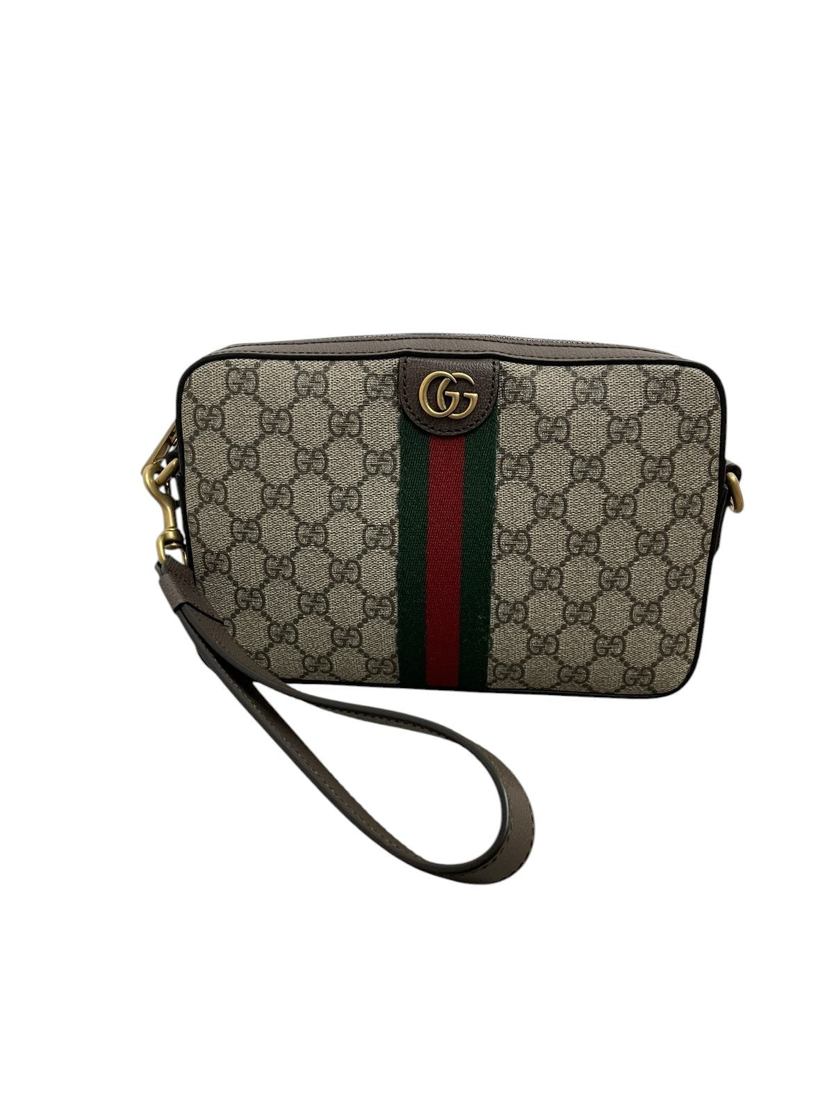 Pochette da uomo Gucci Ophidia frontale con cinturino da polso - agevintage