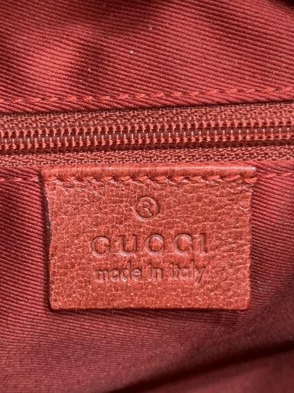 Gucci pochette in tela e pelle colore rosso corallo - AgeVintage