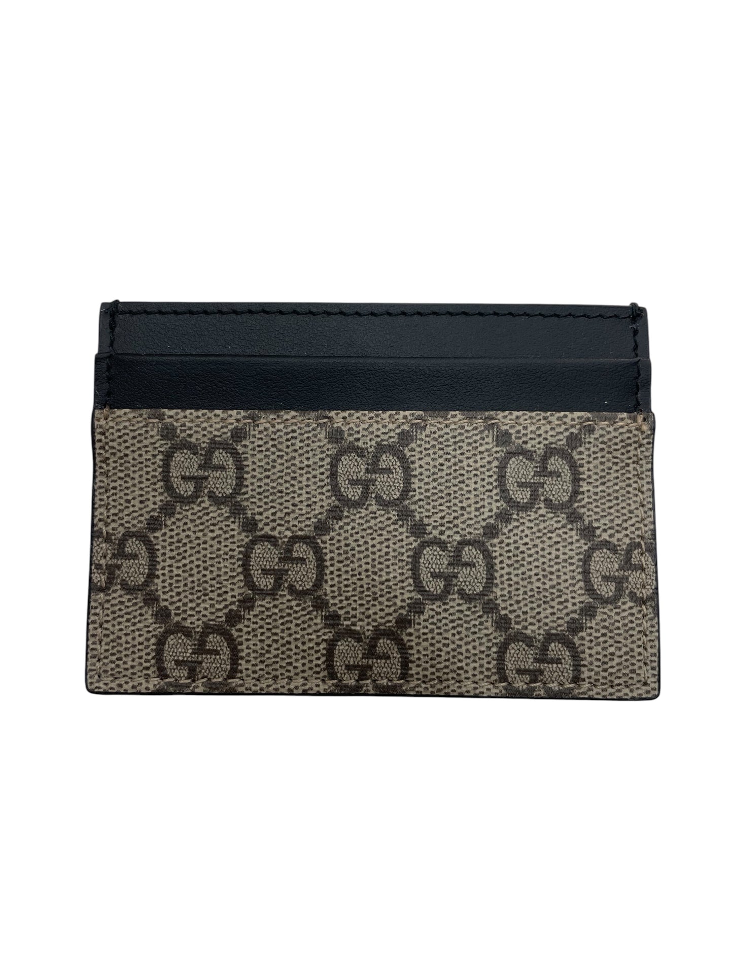 Portacarte Gucci GG Supreme beige nero fronte