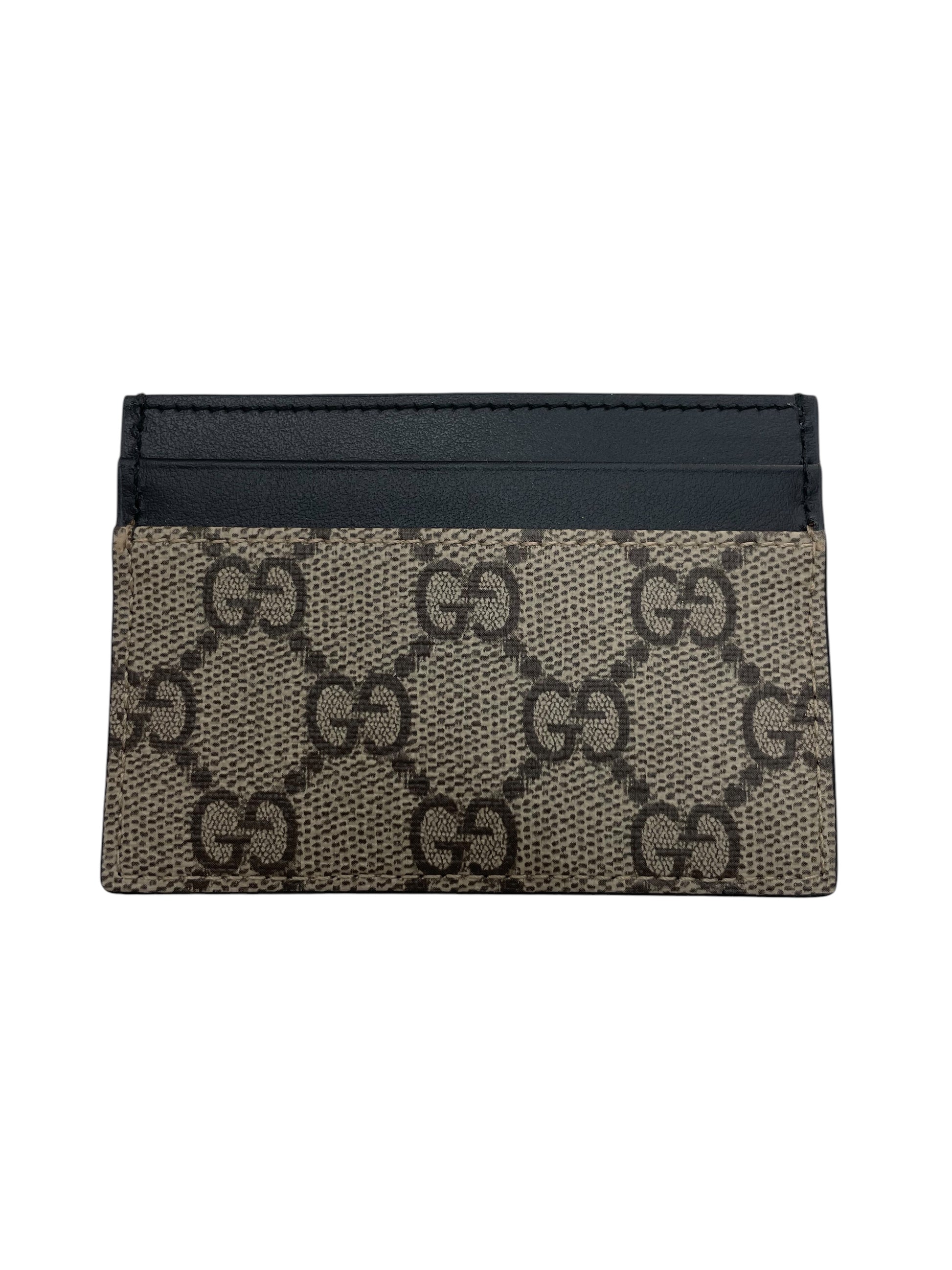 Portacarte Gucci GG Supreme beige nero retro