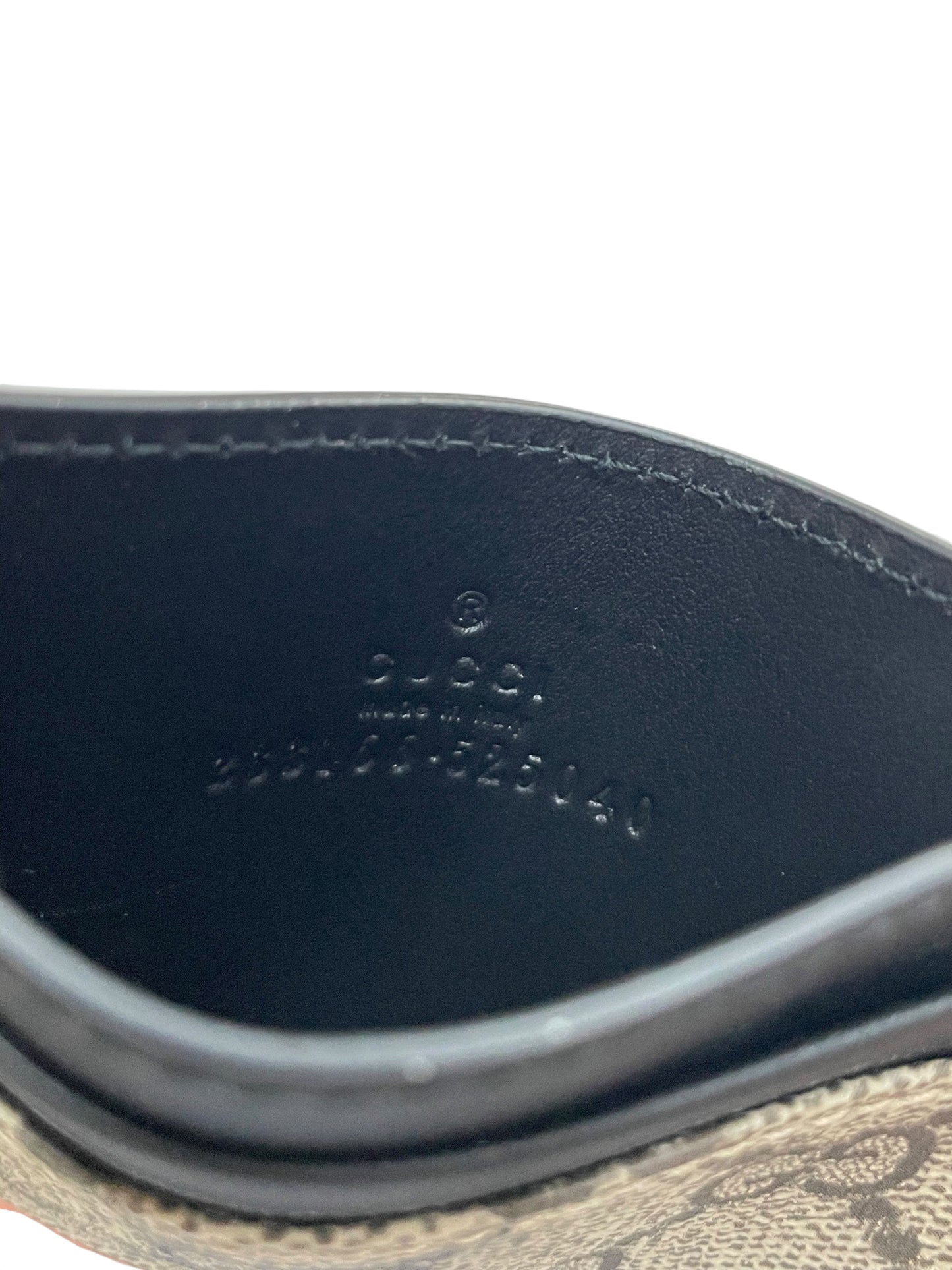 Interno portacarte Gucci con timbro seriale made in Italy