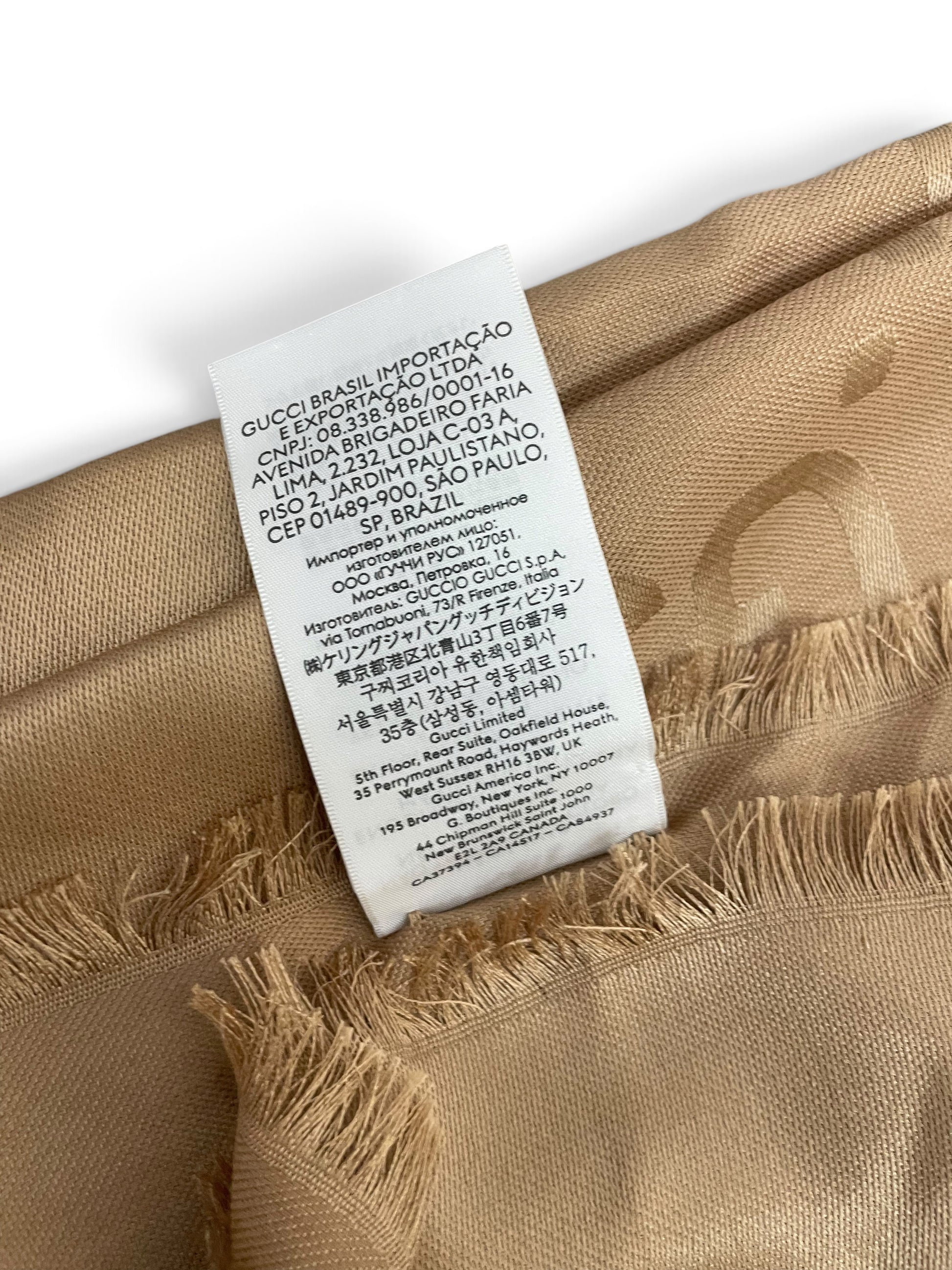 Cartellino distribuzione internazionale Gucci Logistica SPA