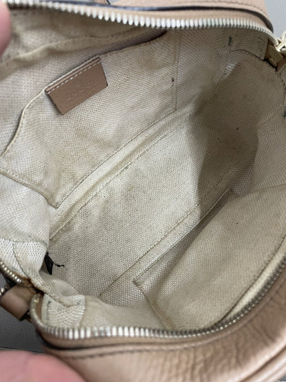 Gucci Soho Disco borsa tracolla in Pelle Martellata Beige - AgeVintage
