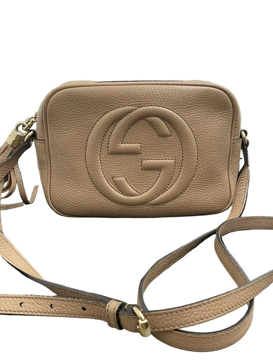 Gucci Soho Disco borsa tracolla in Pelle Martellata Beige - AgeVintage