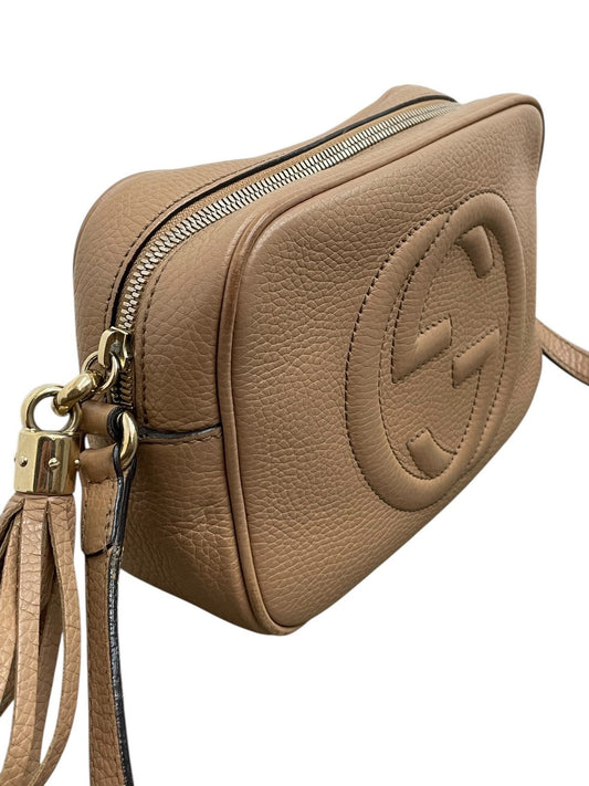 Gucci Soho Disco borsa tracolla in Pelle Martellata Beige - AgeVintage