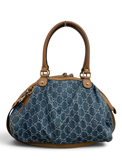 Gucci Sukey Bag denim GG Canvas vista laterale destra