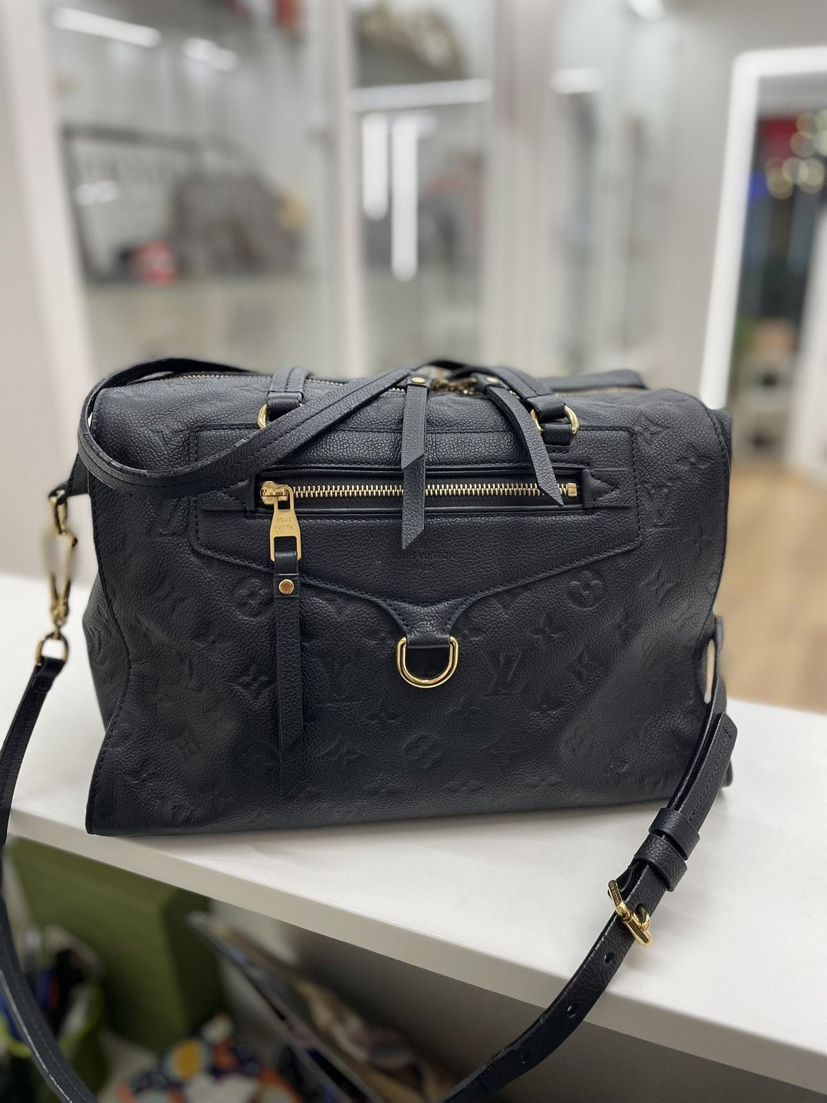 Louis Vuitton Lumineuse PM in pelle colore blu navy - AgeVintage