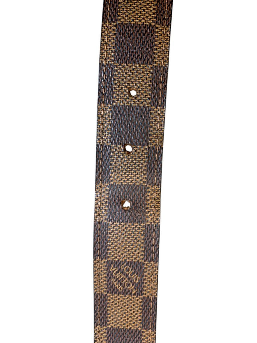 Louis Vuitton M6995 cintura in tela damier ebene misura 90 - AgeVintage