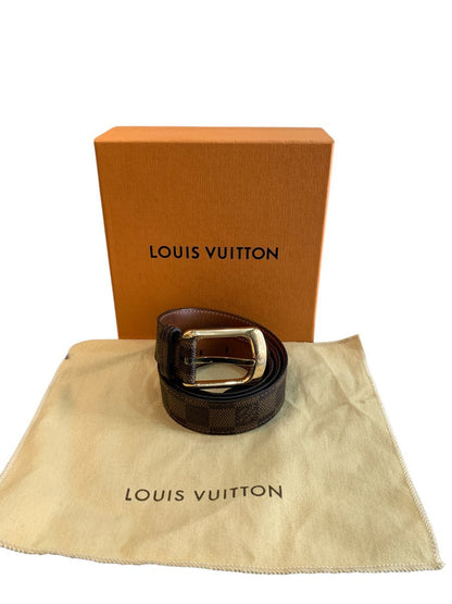 Louis Vuitton M6995 cintura in tela damier ebene misura 90 - AgeVintage