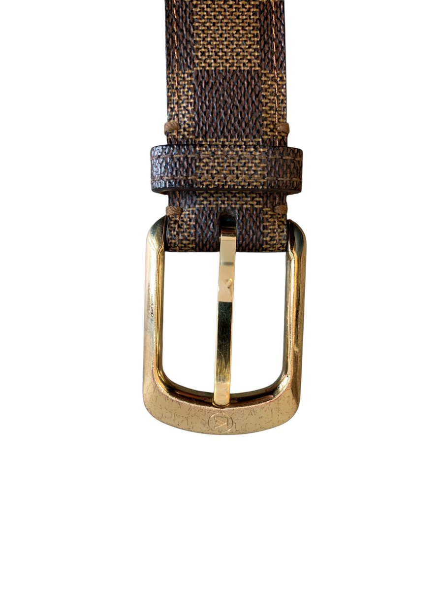 Louis Vuitton M6995 cintura in tela damier ebene misura 90 - AgeVintage
