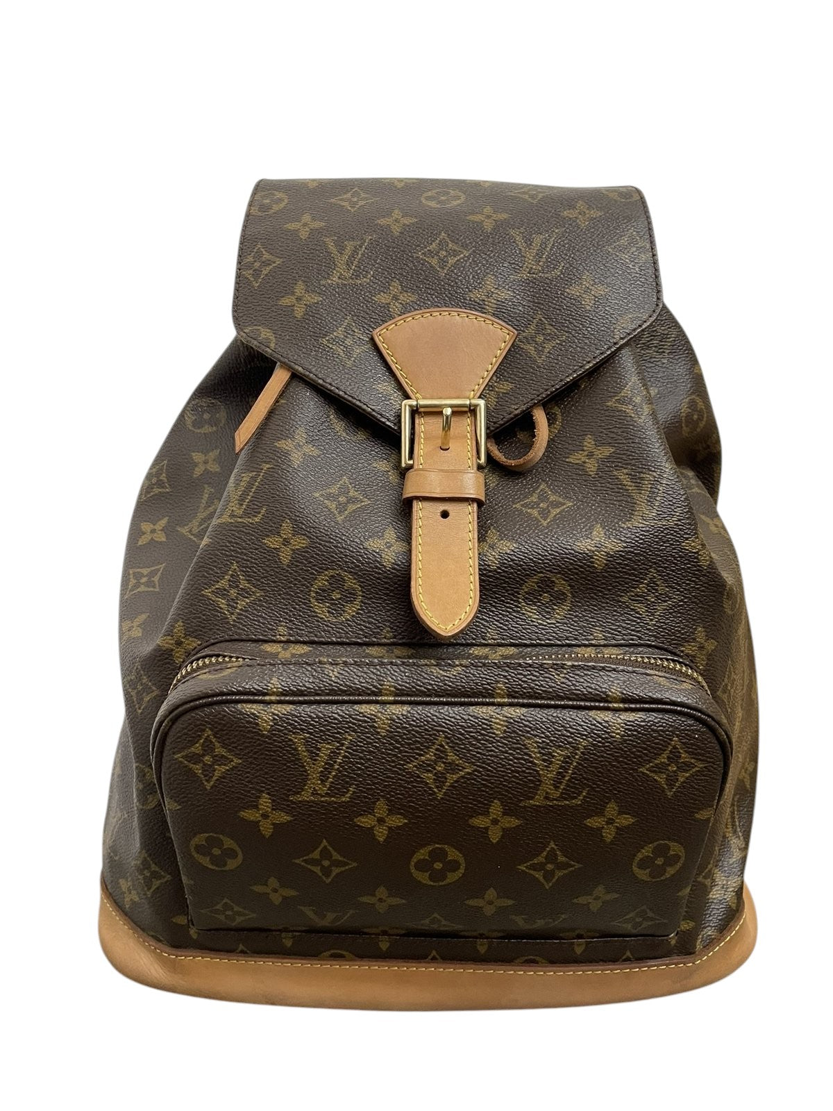 Zaino vintage Louis Vuitton Montsouris GM in tela Monogram vista frontale - agevintage