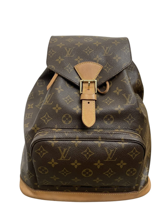 Zaino vintage Louis Vuitton Montsouris GM in tela Monogram vista frontale - agevintage