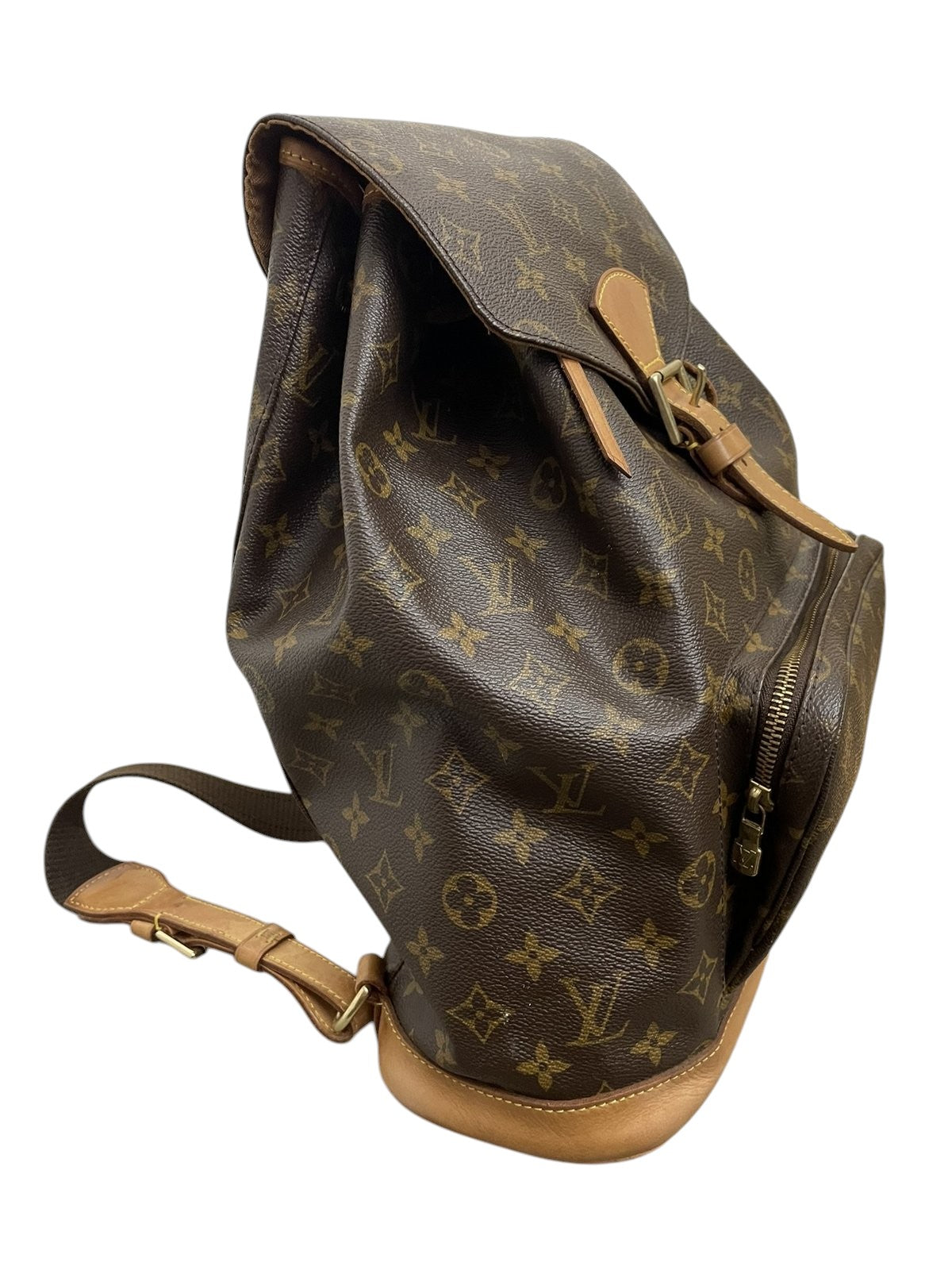 Vista laterale di profilo dello zaino Louis Vuitton Montsouris GM - agevintage