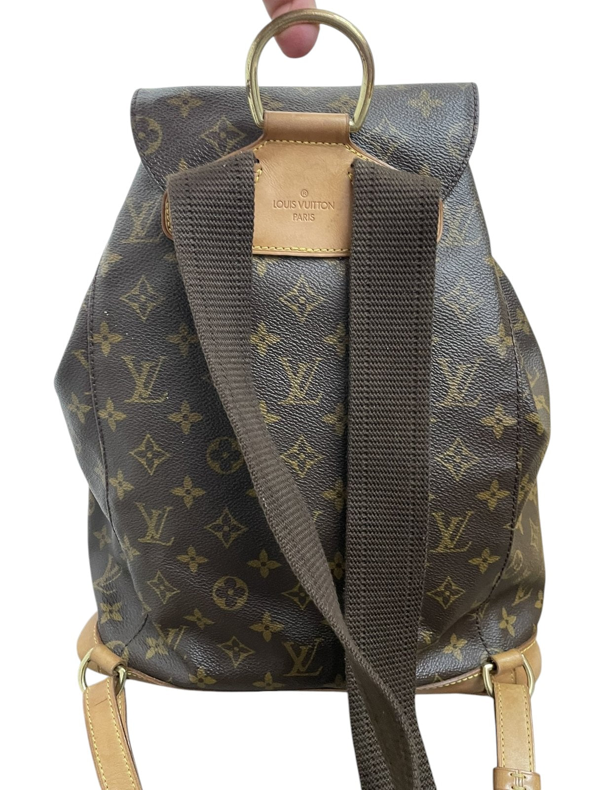Retro dello zaino Louis Vuitton Montsouris GM con spallacci regolabili - agevintage