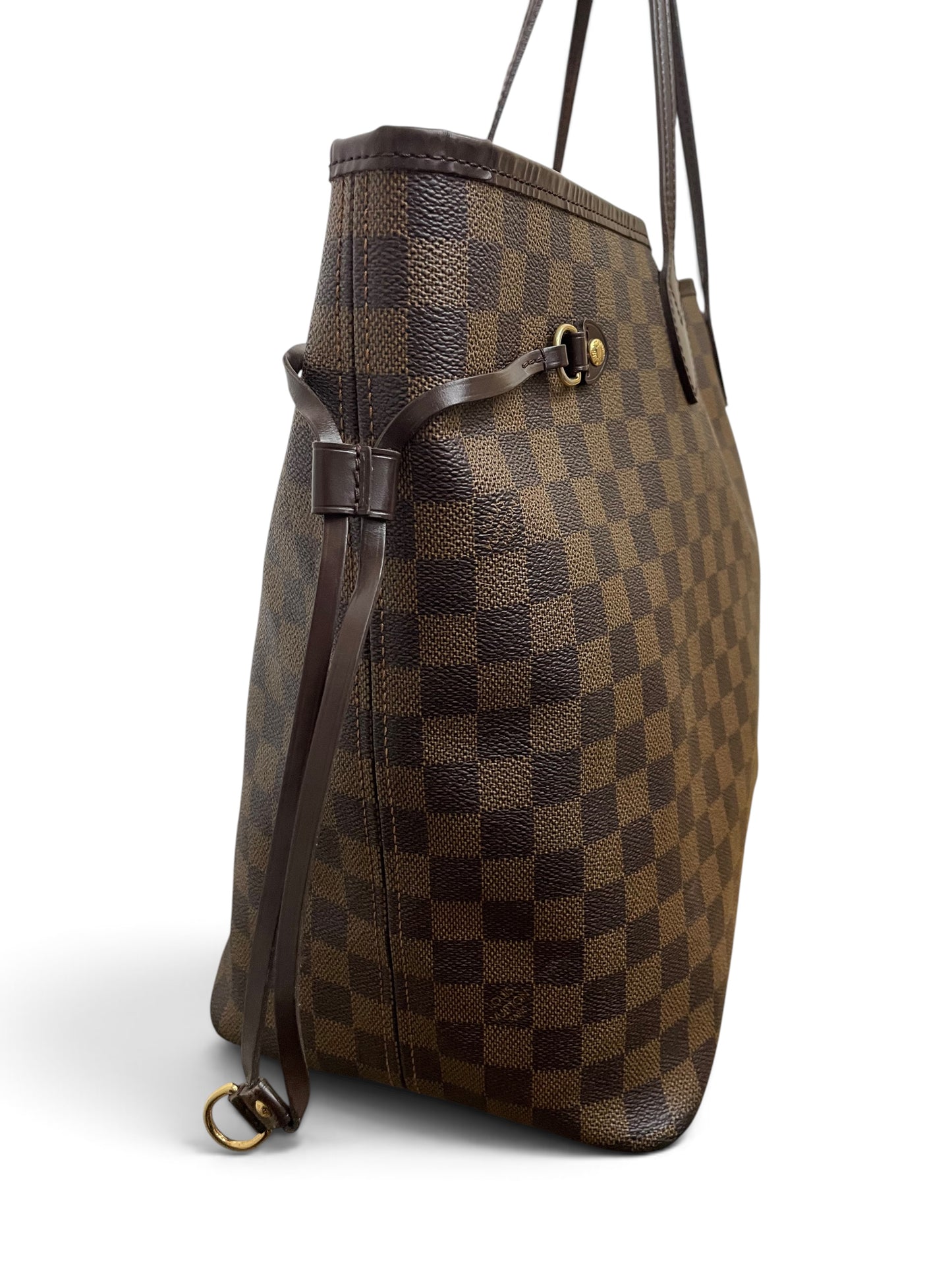 Vista laterale Louis Vuitton Neverfull GM Damier Ebene