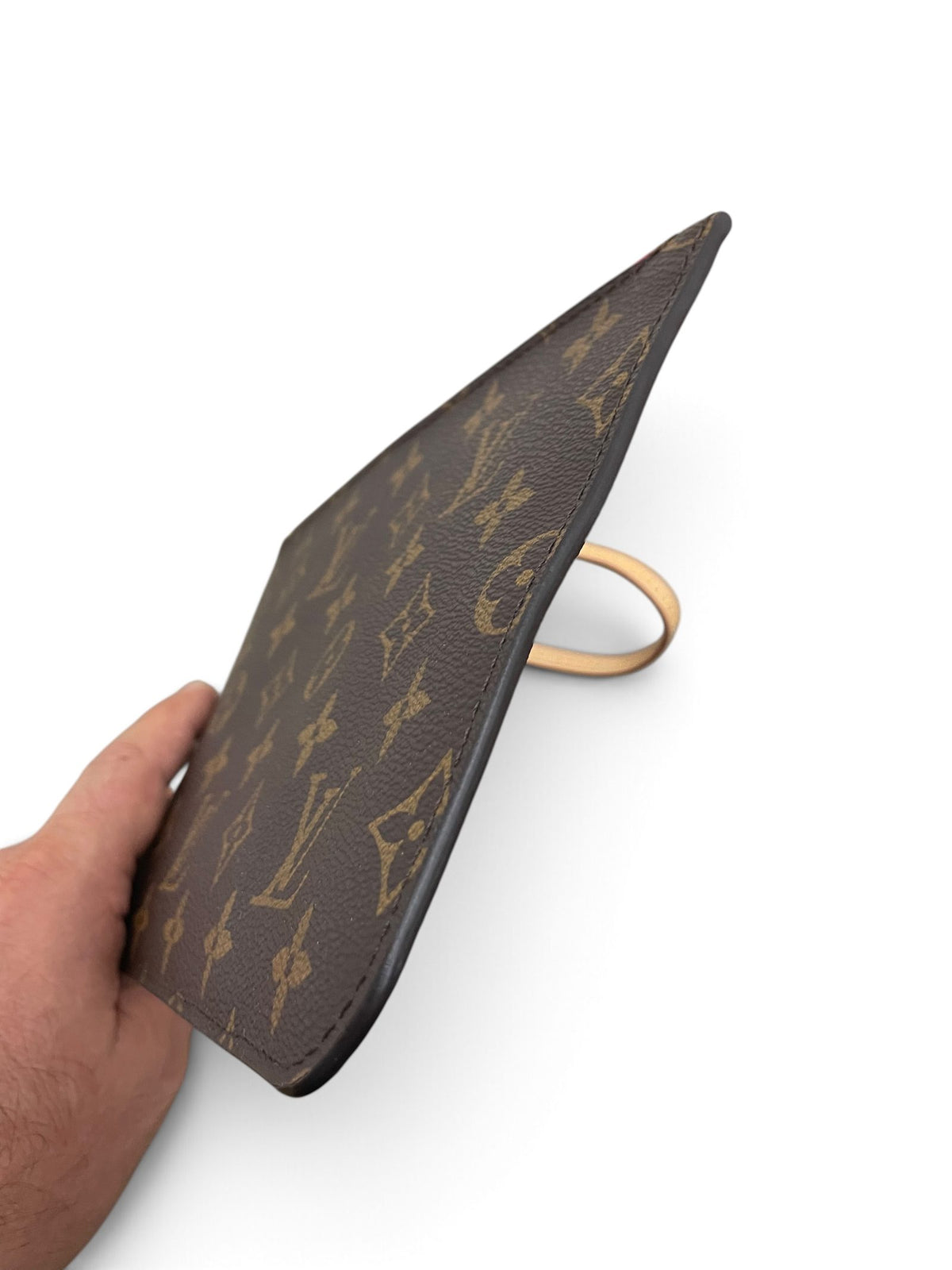Base Louis Vuitton Neverfull Pochette Monogram dettaglio bordi