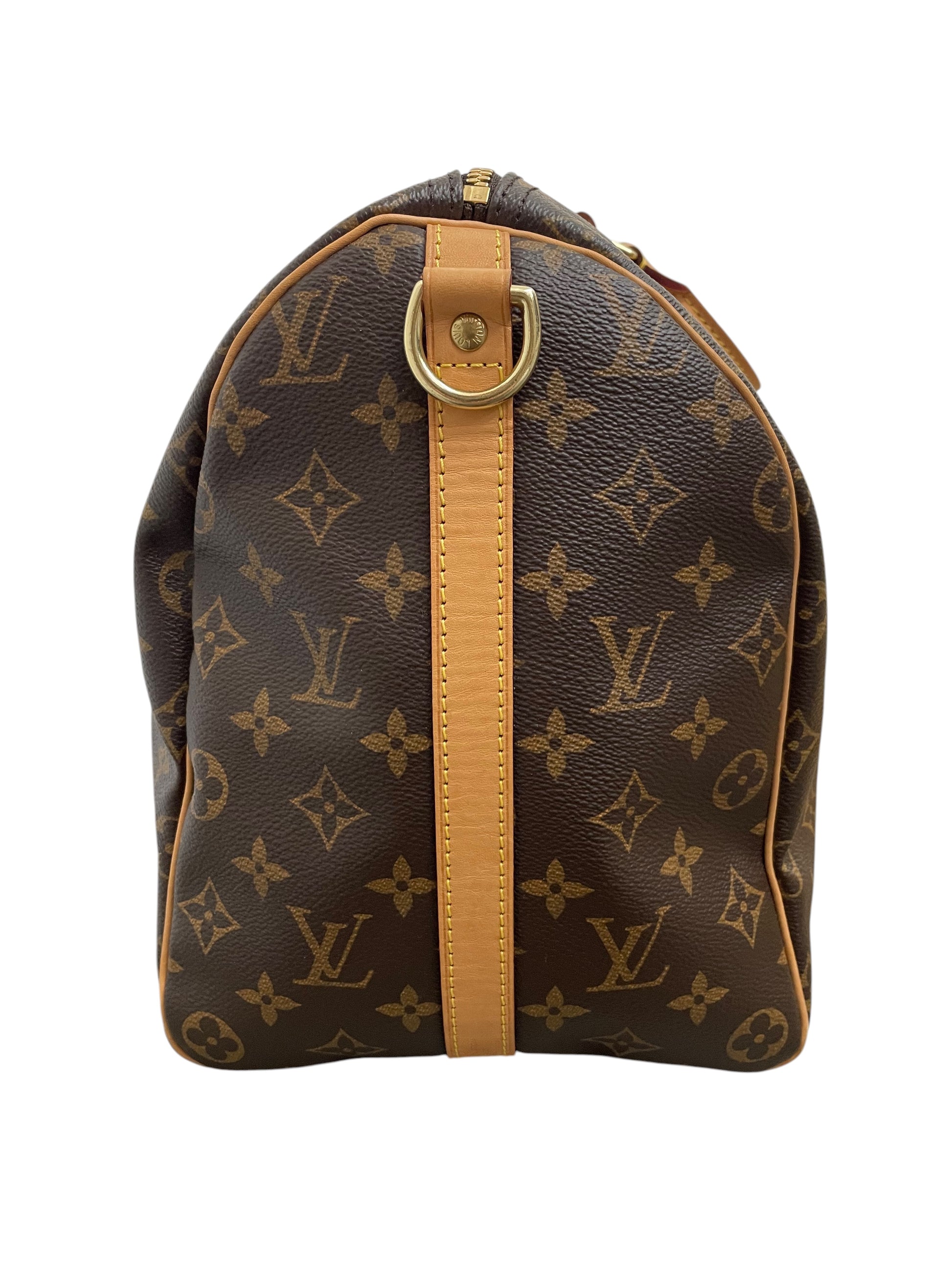 Fianco laterale della borsa Speedy Bandoulière 40 con inserto in pelle verticale