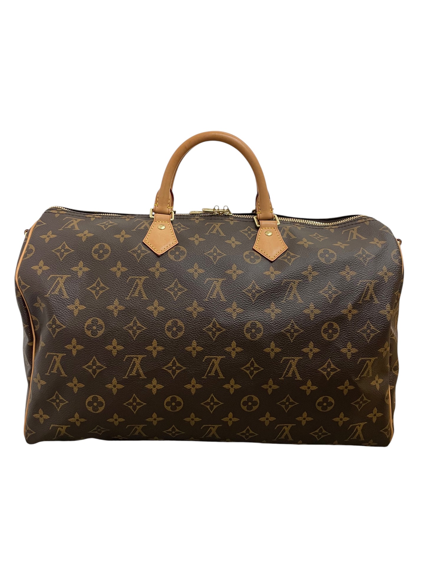 Lato posteriore della borsa bauletto Louis Vuitton Speedy Bandoulière 40 Monogram