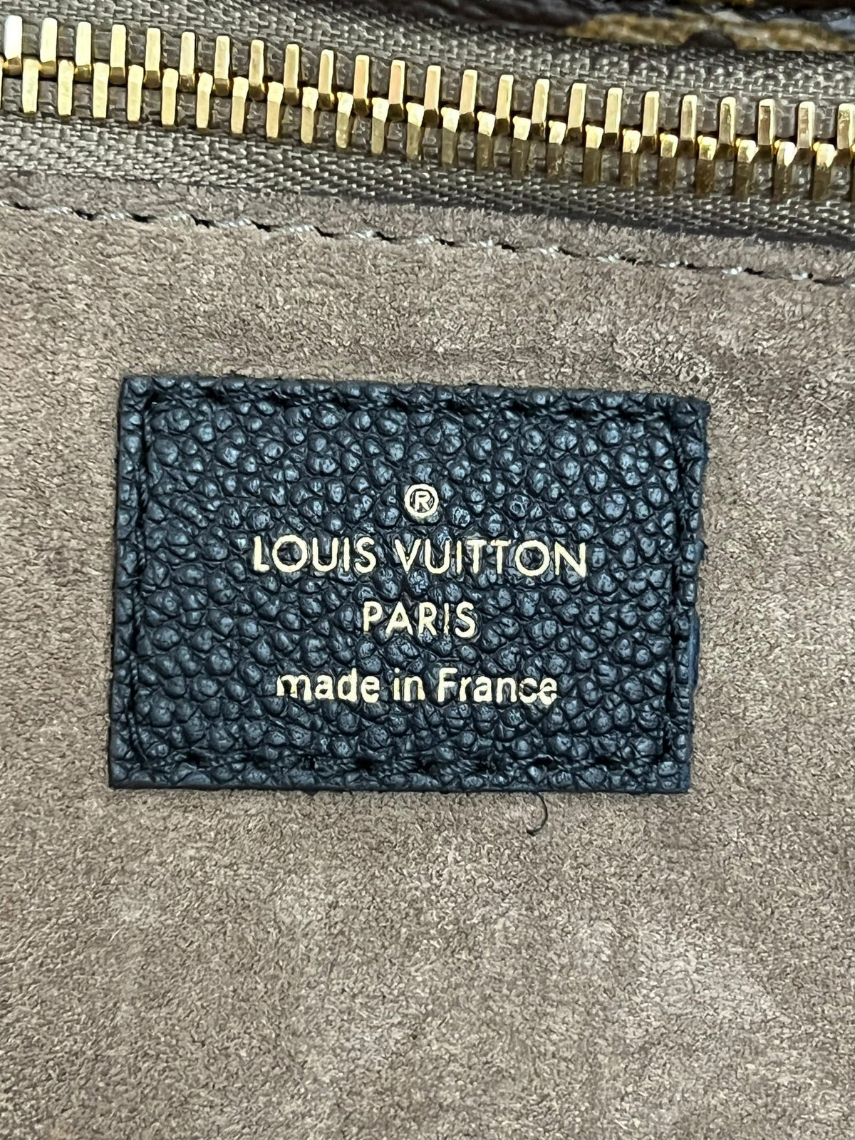 Etichetta Louis Vuitton Paris Made in France interno borsa